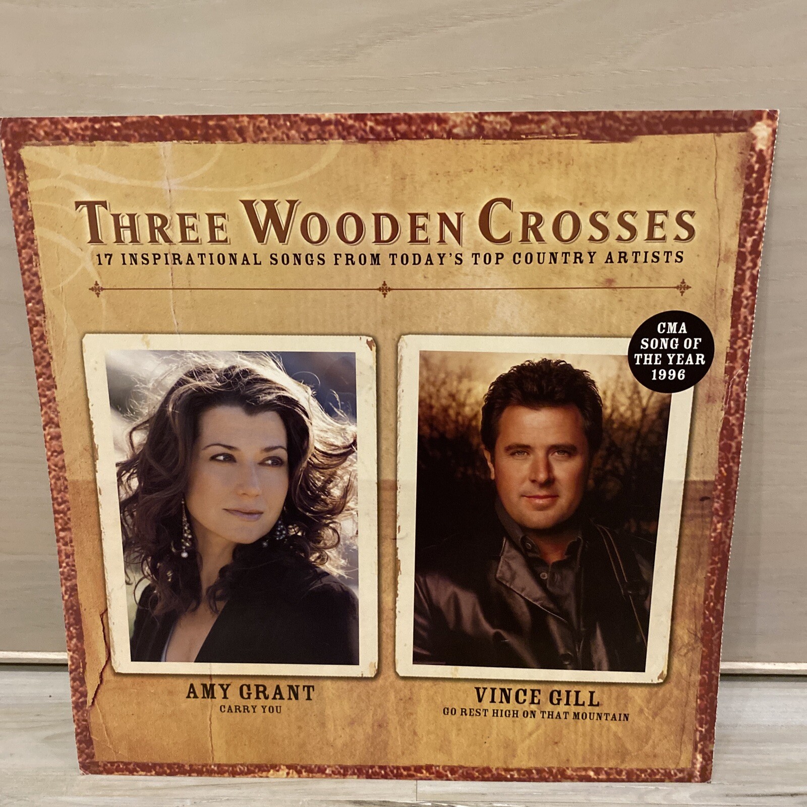 Amy Grant Vince Gill Three Wooden Crosses Album  Flat Poster 12x12 Christian
