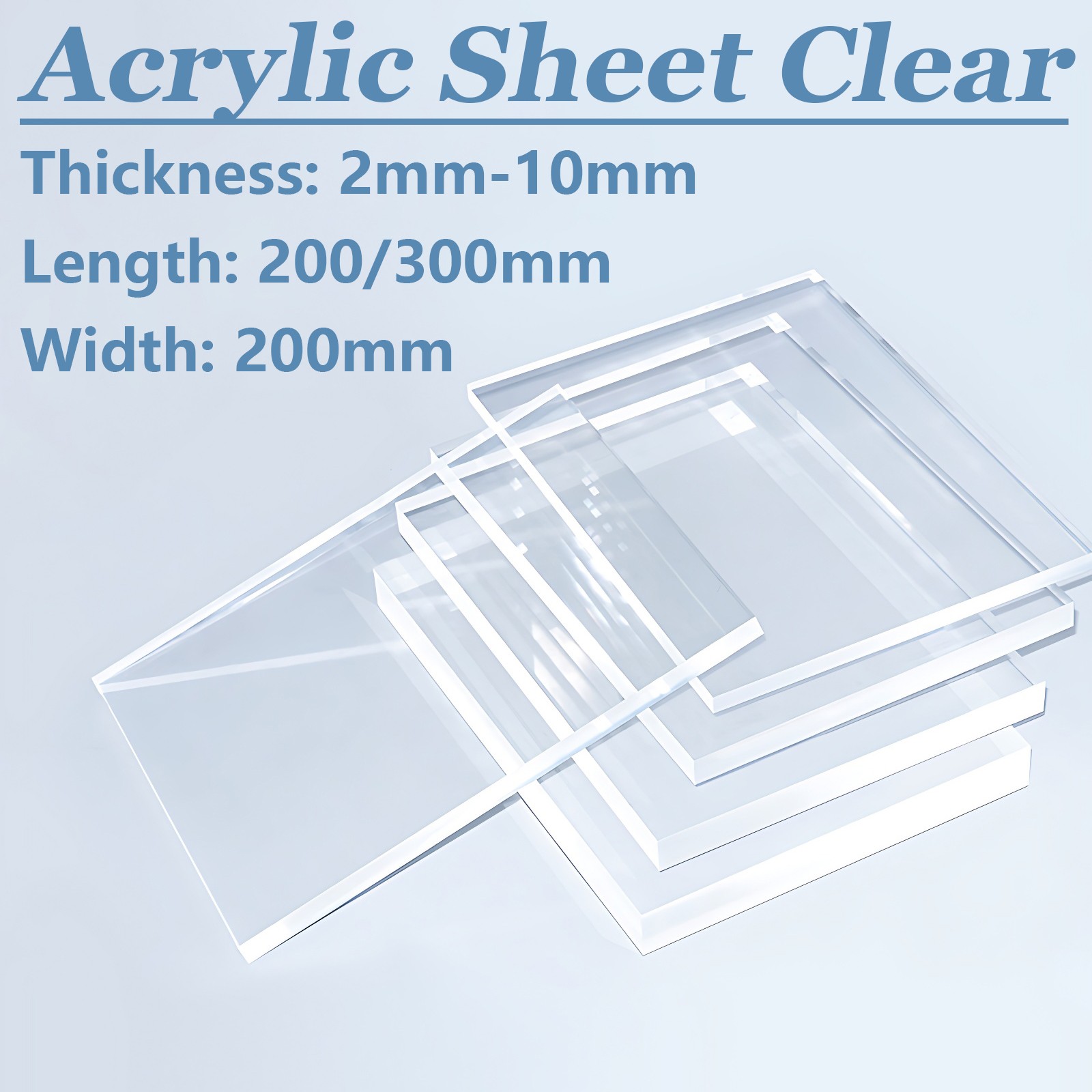 Transparent Plastic Sheet Clear Rrganic Glass Square Board 2mm-10mm Thickness