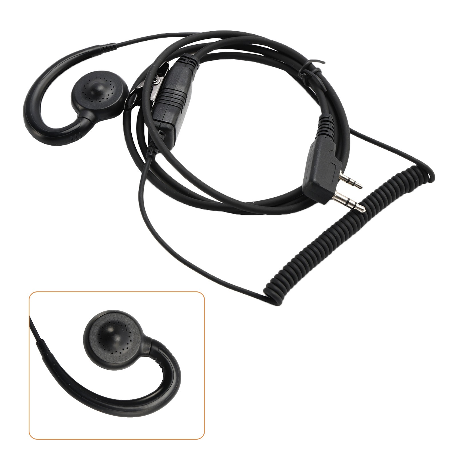 K-018 Small PTT-B6 Curve Hook Earhook Headset For TK-220 TH-F6A TG-K4AT PX-777