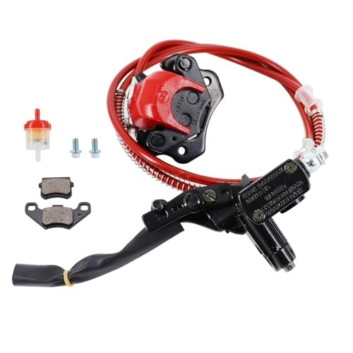 Red Rear Hydraulic Disc Brake System,ATV Quad Left Rear Hand Brake Assembly 