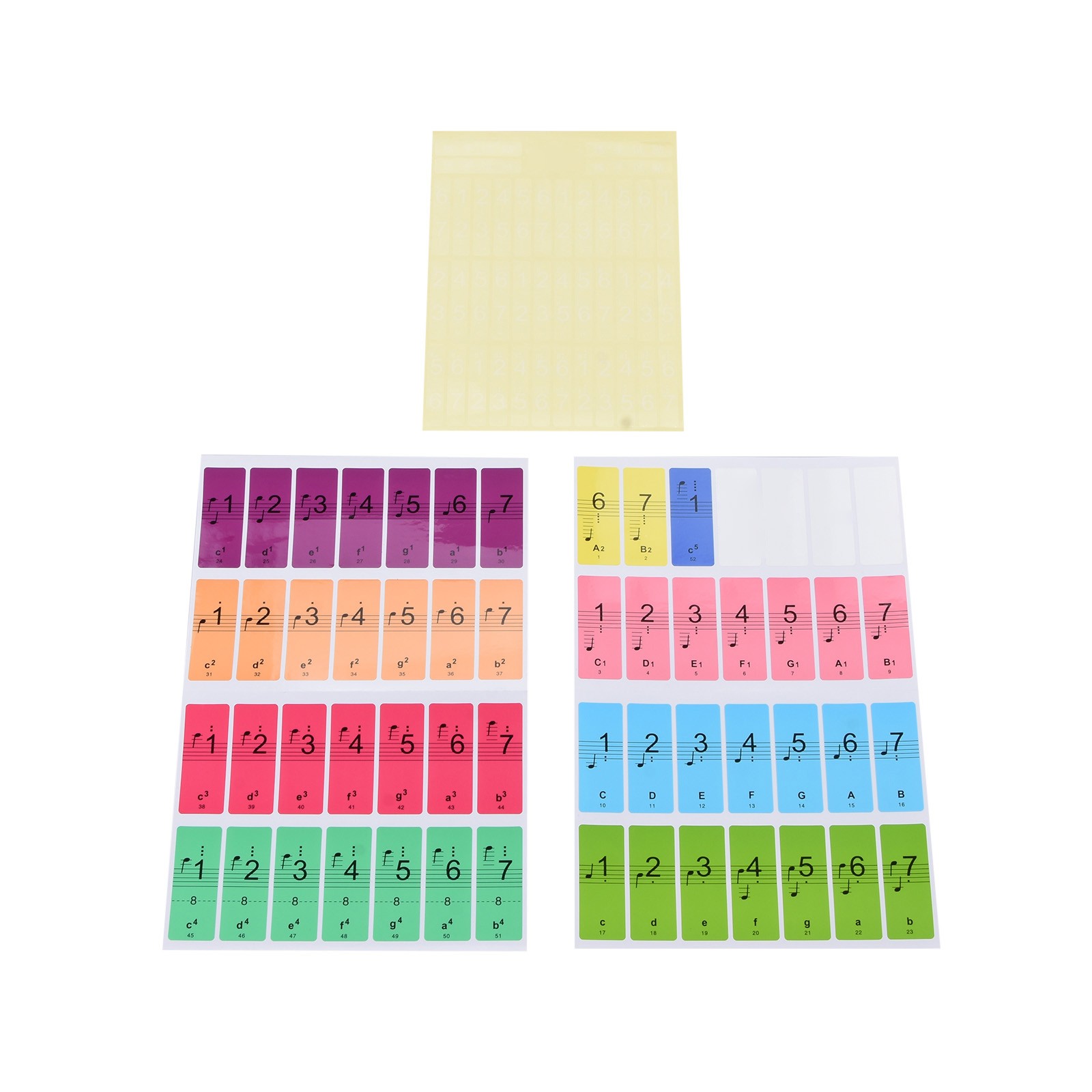 1Set 88-Key Electronic Keyboard Piano Learning Key Beginner Note Sticker Labels;