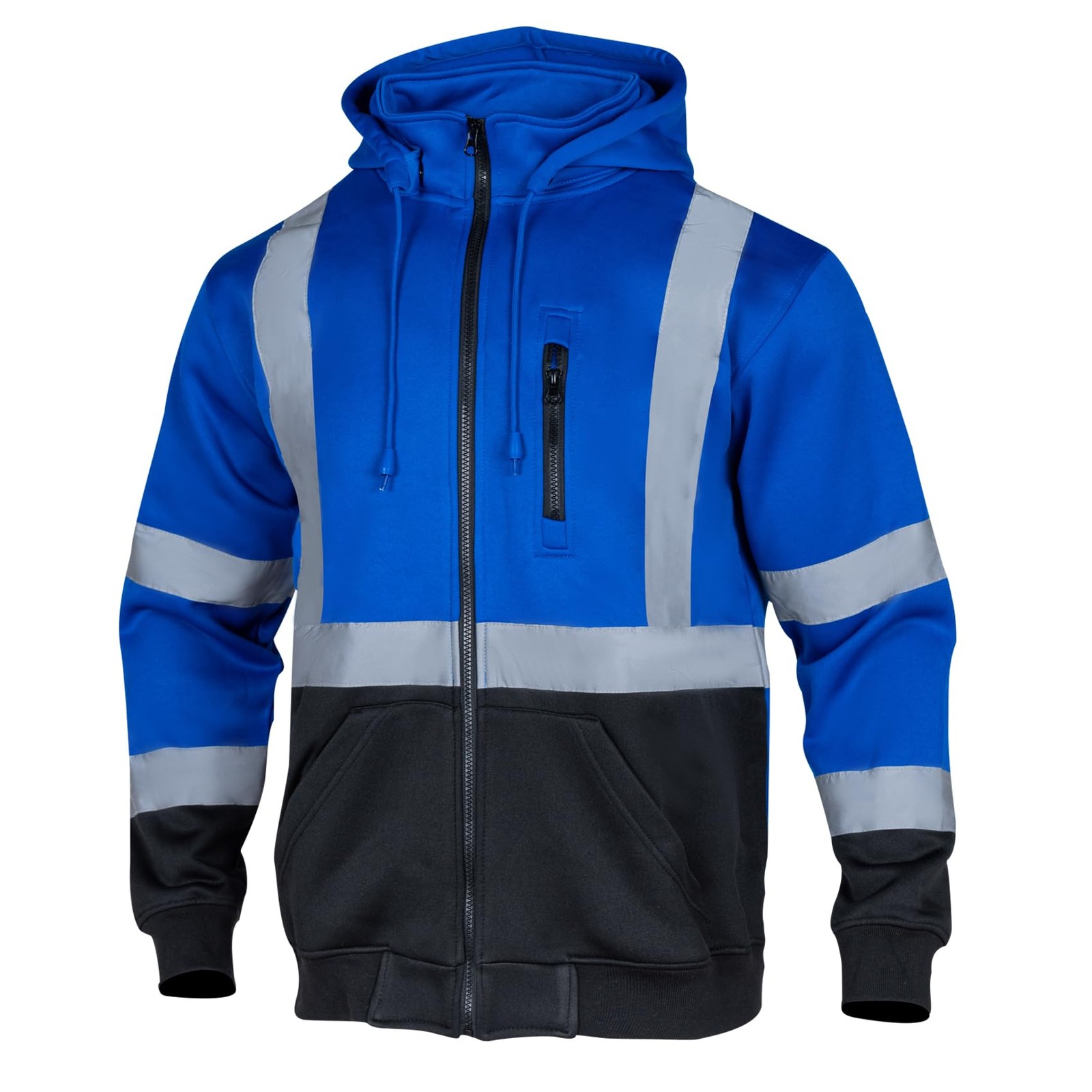 VENDACE High Visibility ANSI Class 1 Large, Royal Blue-detachable Hood 