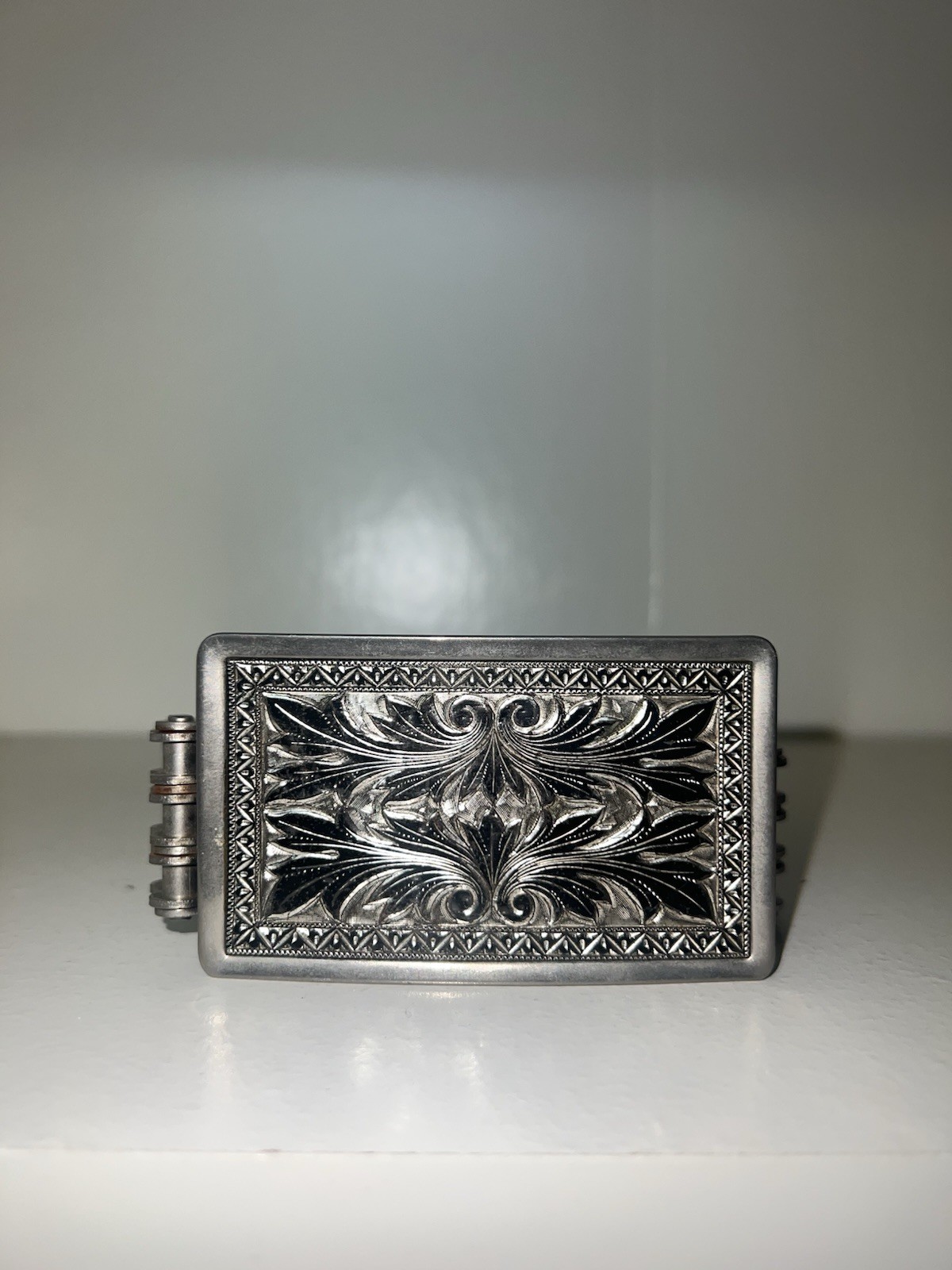 1970’s Vtg Belt Easy Rider Motorcycle chrome Chain And Buckle belt  38" Biker