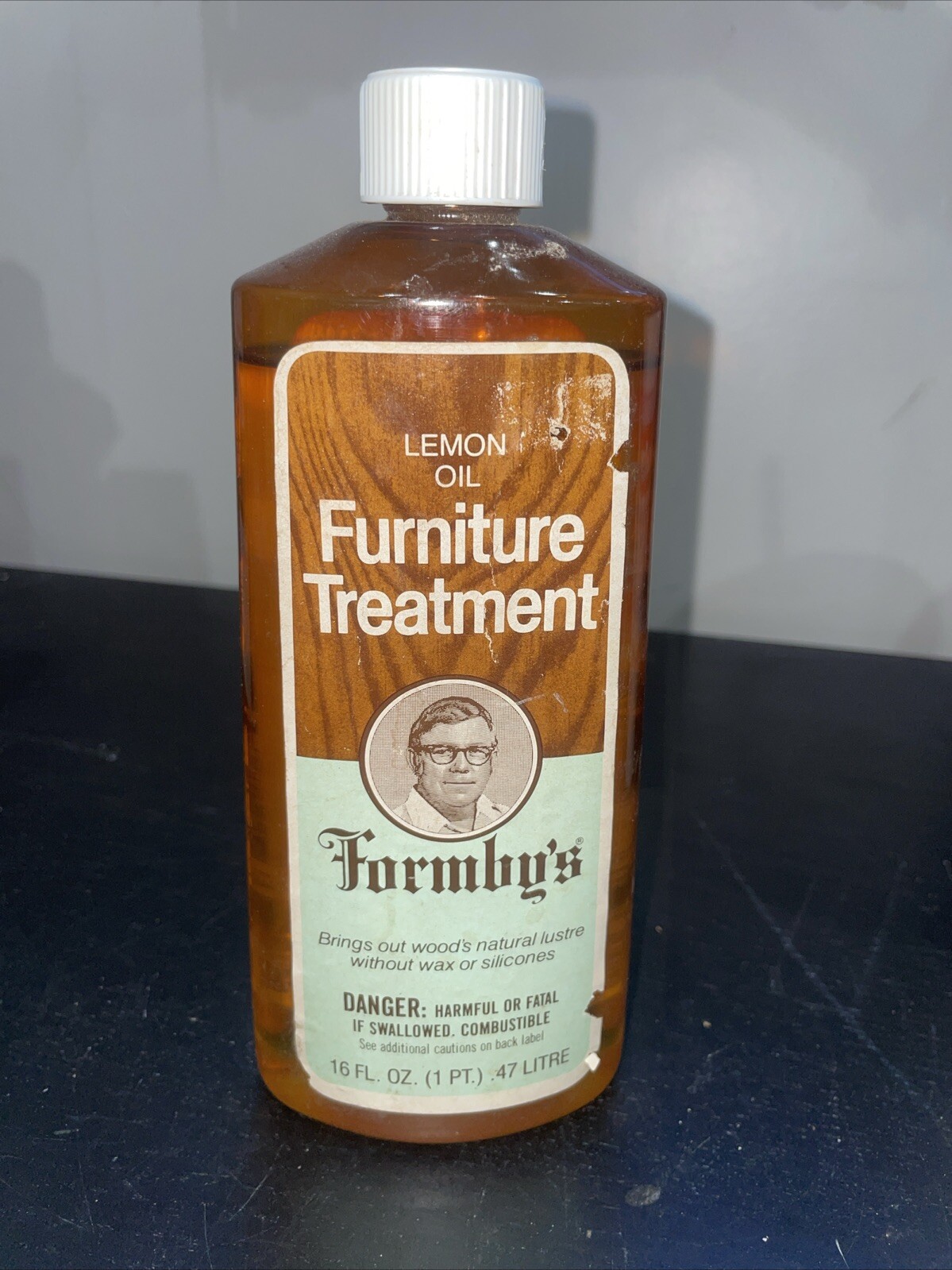 Vintage 1980 Formby's Lemon Oil Furniture Treatment 16 fl oz 1 Pint 95% Full