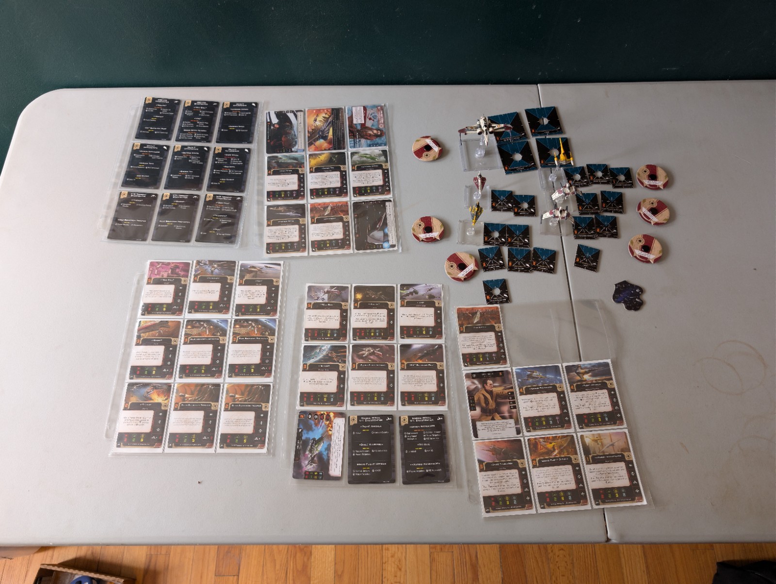 X-wing Miniatures Game Galactic Republic Lot With Ships, Cards, And Dials