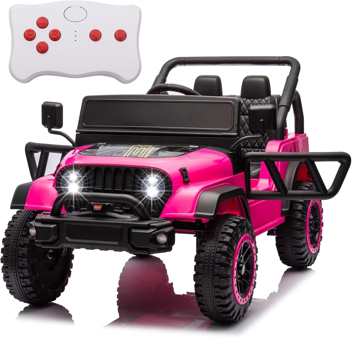 24V 4WD Ride on Car Truck W/Remote Control Electric Car for Kids 4X4 Off-Road Qu