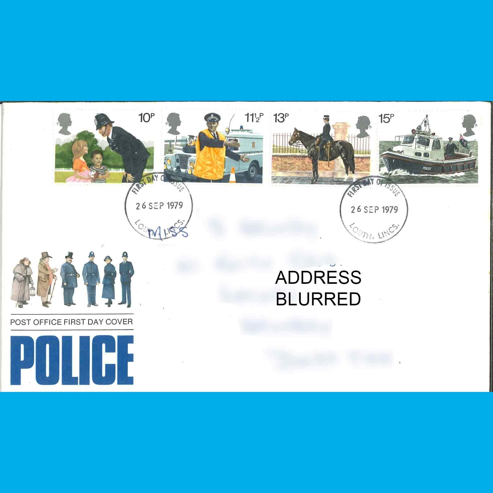 FDC Police Commemorative Post Office First Day Cover Stamps, 26.9.1979