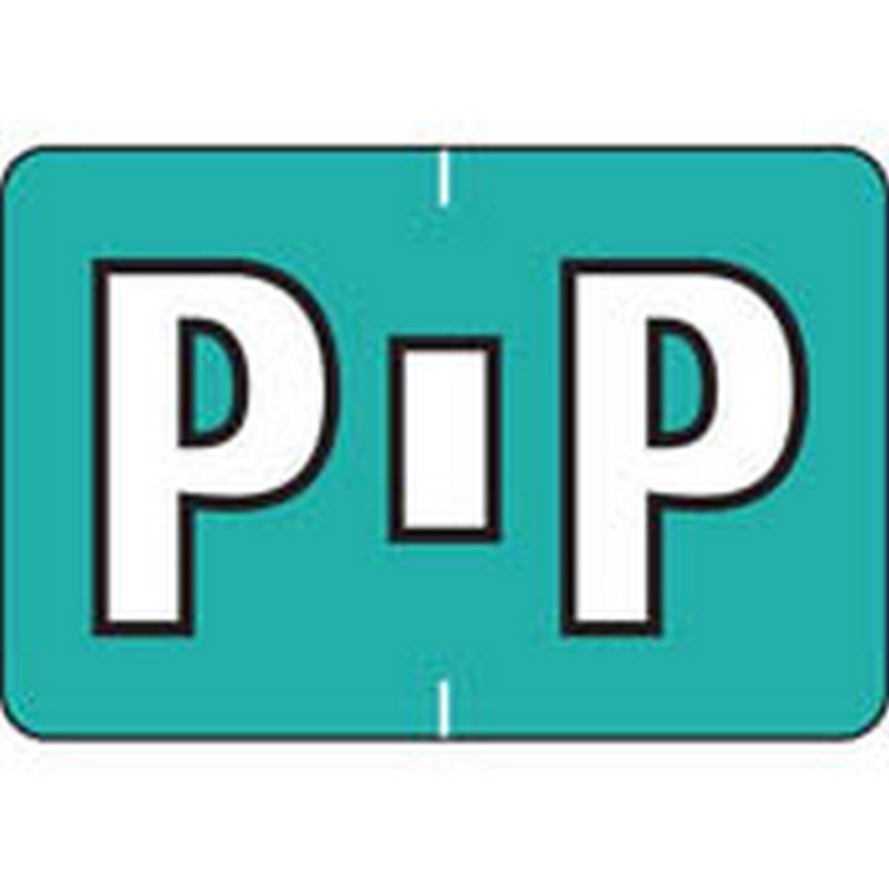 Colwell Compatible Alpha "P" Labels, Polylaminated Stock, 1" X 1-1/2"