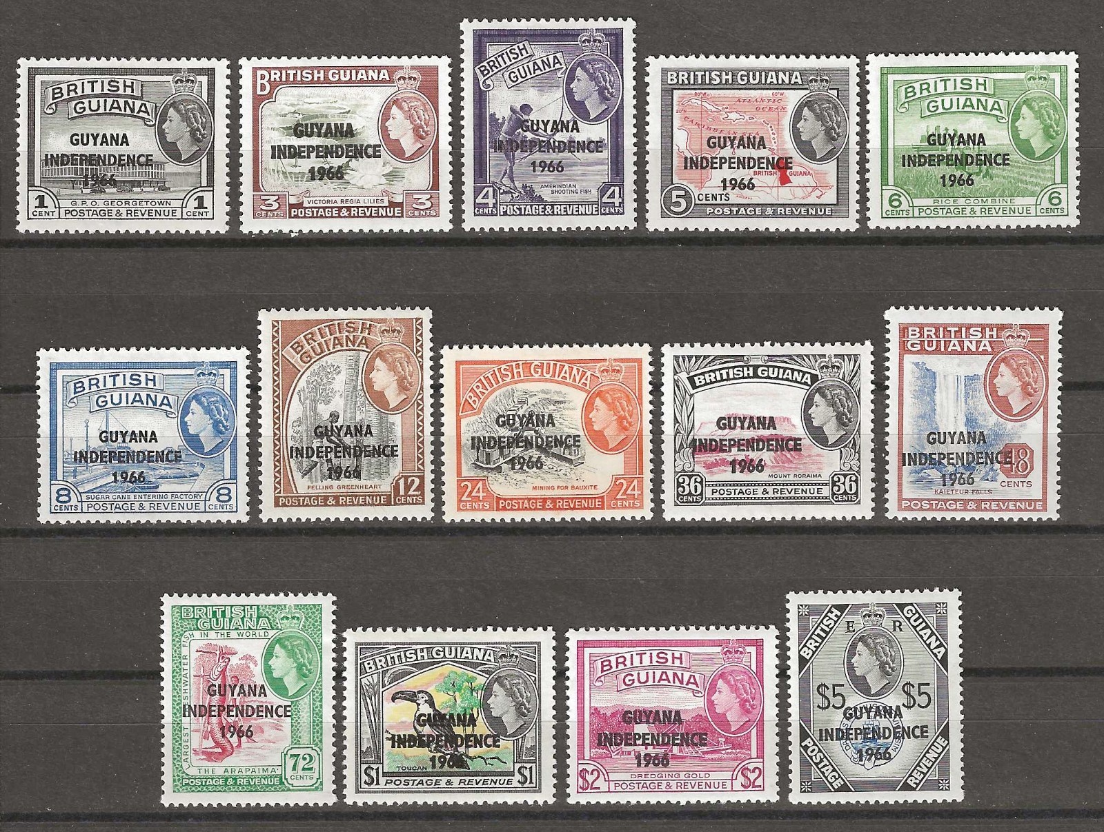 GUYANA 1966/67 SG 385/398 MINT