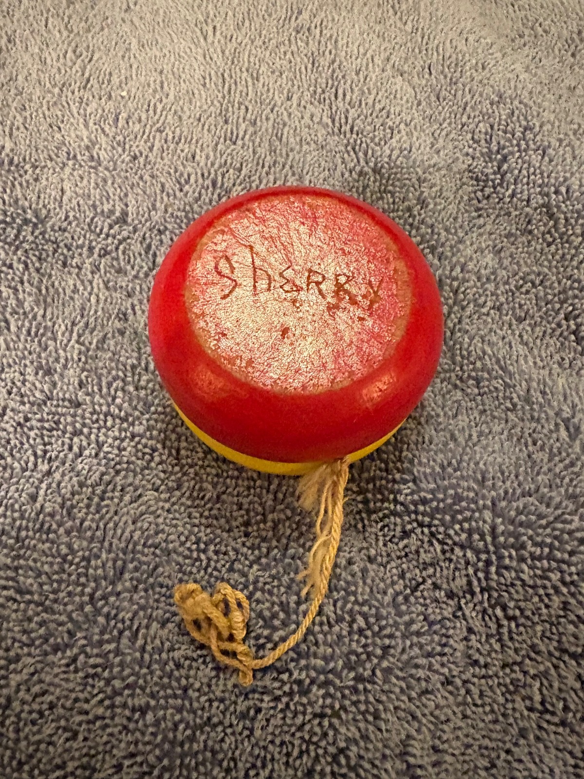 Vintage 1950s Wood Yo-Yo Red Yellow Japan
