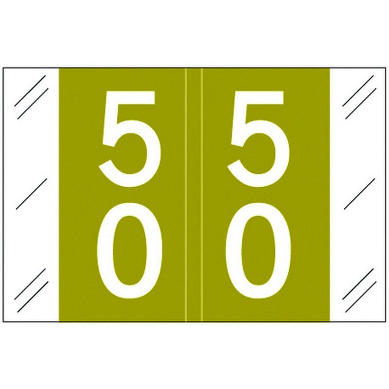 Barkley FDSTM Compatible Double Digit "50" Numeric Labels, 1-1/2" x 1", 60#