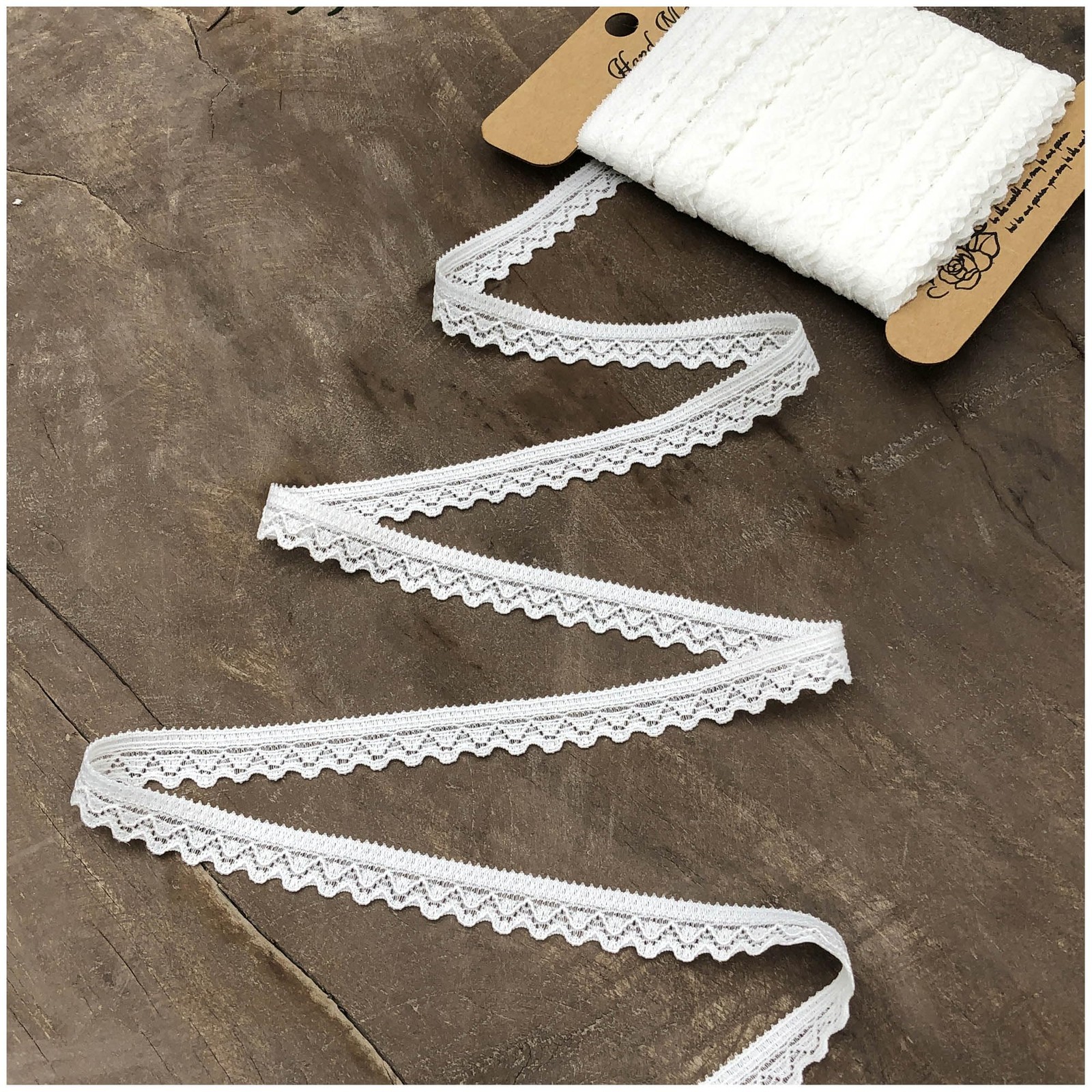 1cm Lace Ribbon, 10 Yards Long White Stretch Trim for 10 