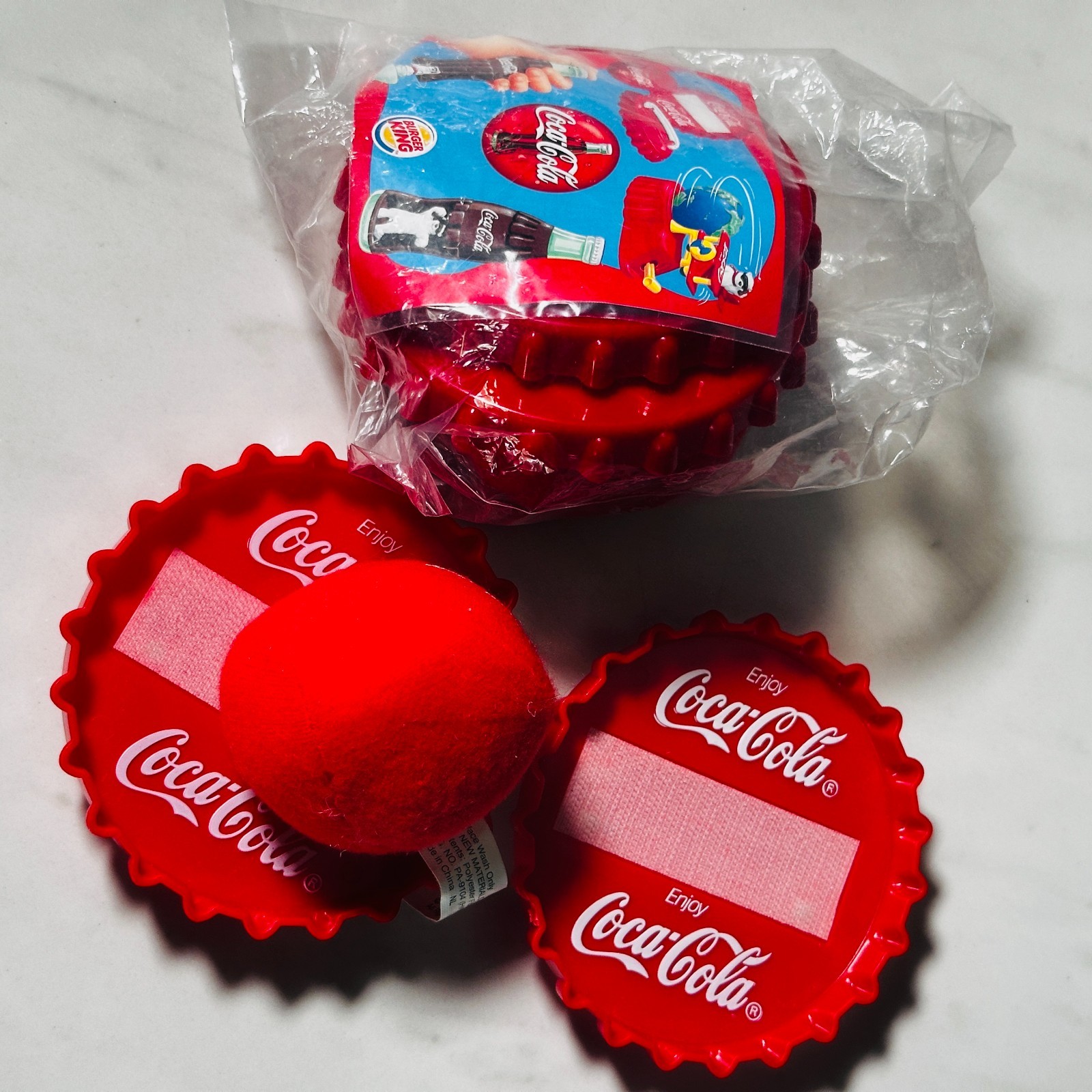 Vintage 2000 Coca Cola Burger King Kid's Meal Toy Bottle Cap Ball Game Lot of 2