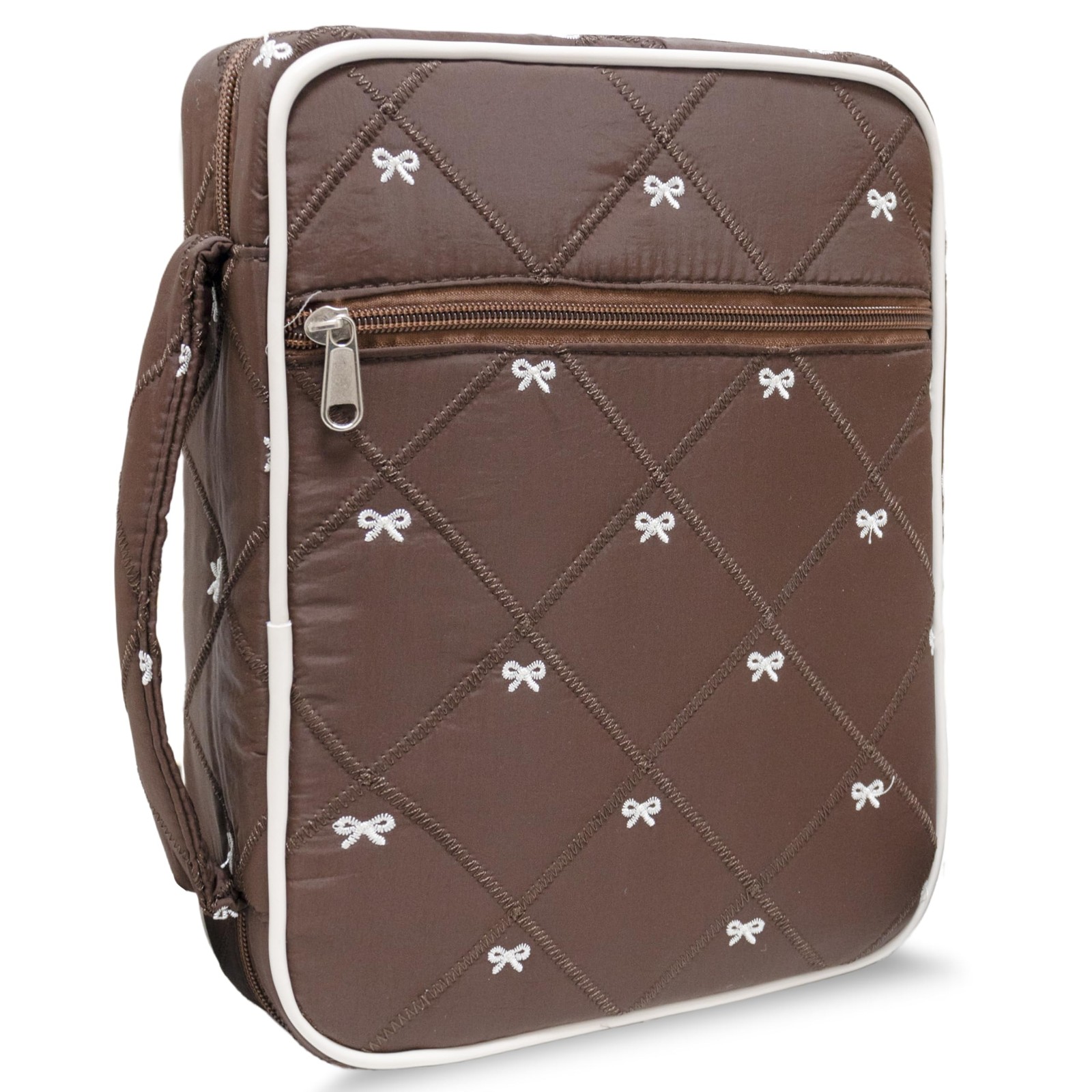 Bible Cover for Women, Large Quilted Case with Handle, Durable Bag and Carryi...