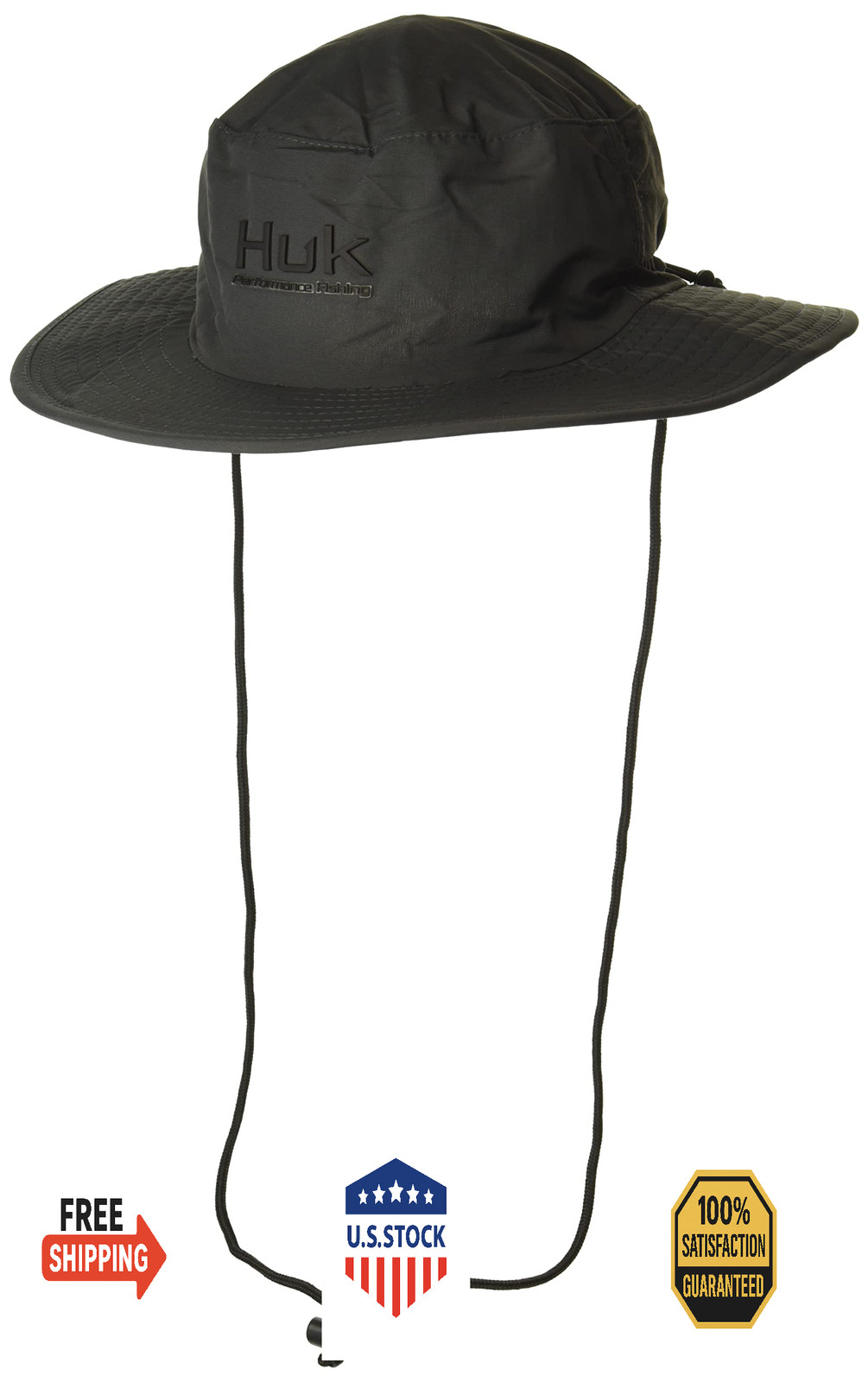 HUK Boonie Hat - Wide Brim Fishing Sun Hat for Men