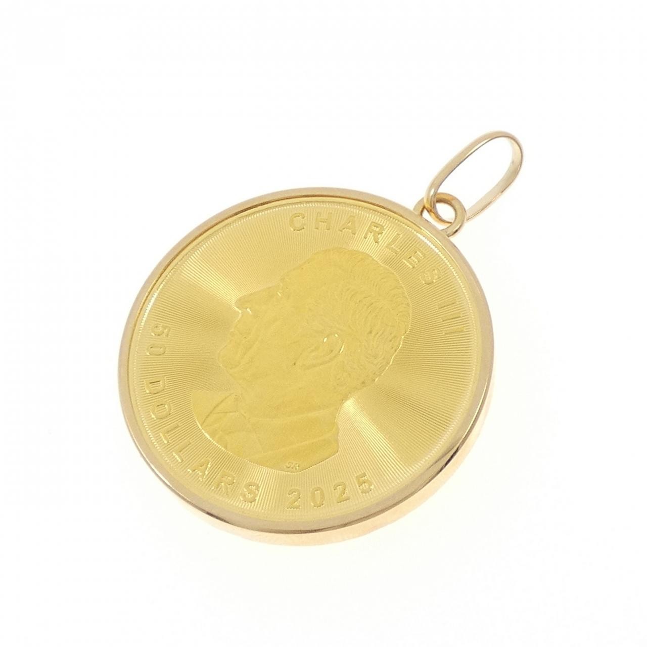 Authentic [Remake] K18YG (frame) coin pendant #270-004-151-3160
