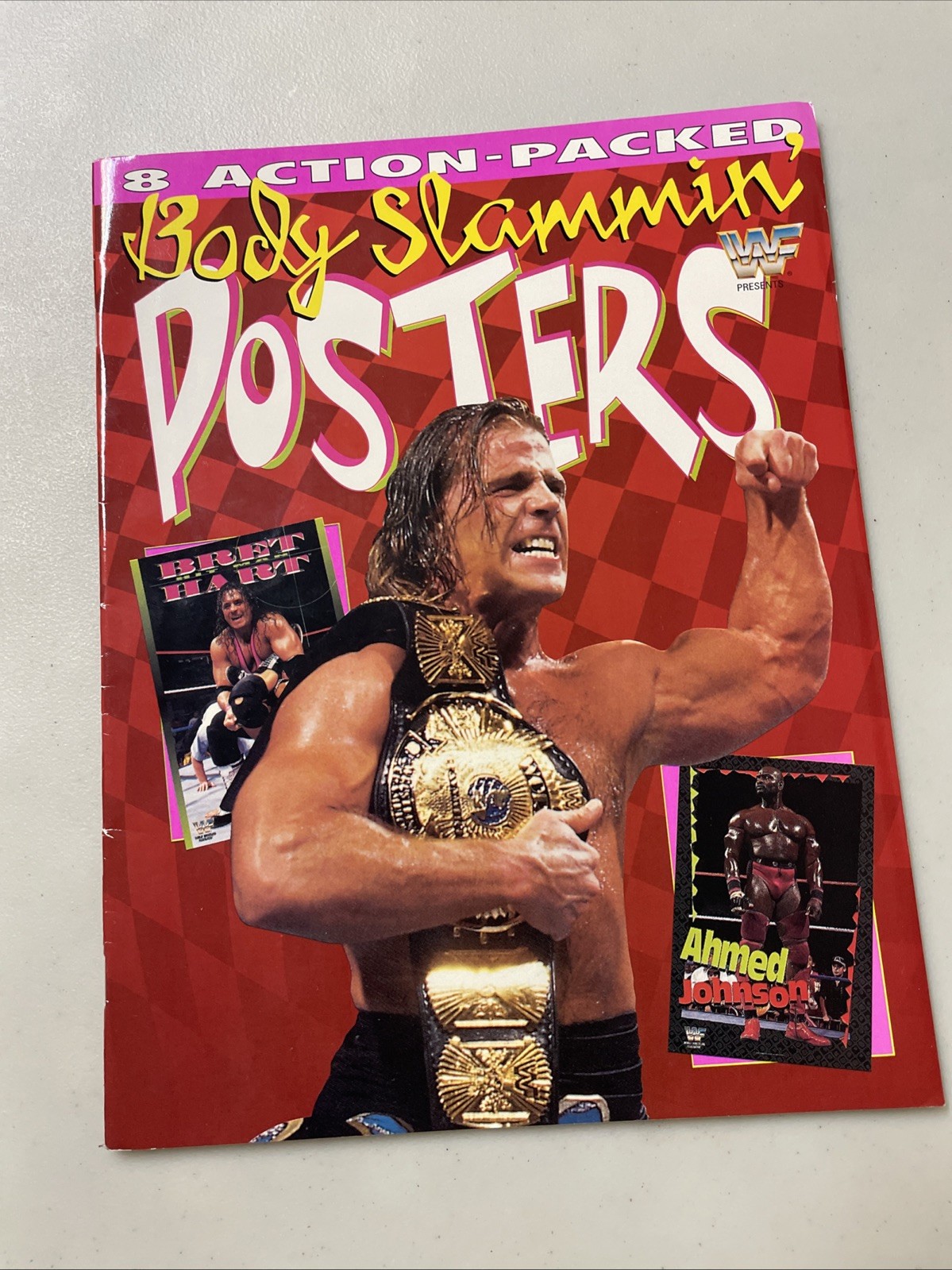 WWF BODY SLAMMIN POSTERS MAGAZINE BRET HART Shawn Michaels Titan Sport