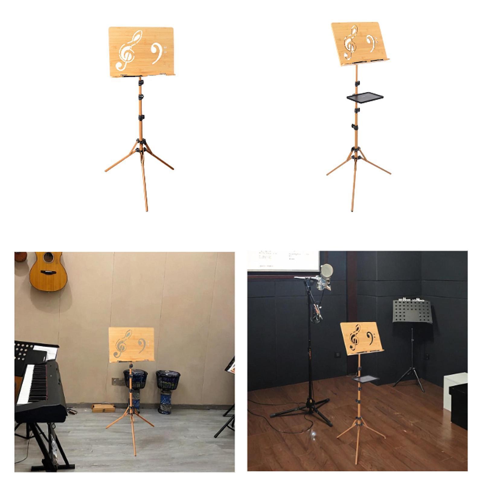 Wooden Music Stand Foldable Professional Sturdy Adjustable Height for Conductor