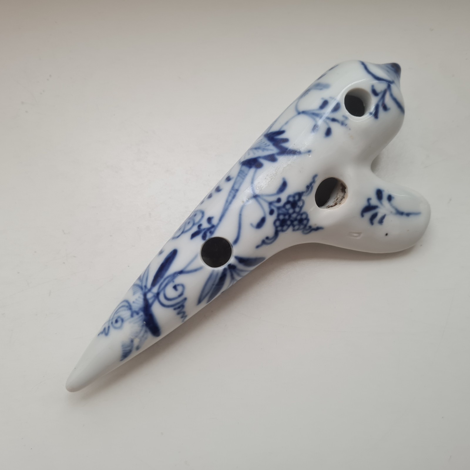 "Meissen" Porcelain ocarina - Blue onion pattern