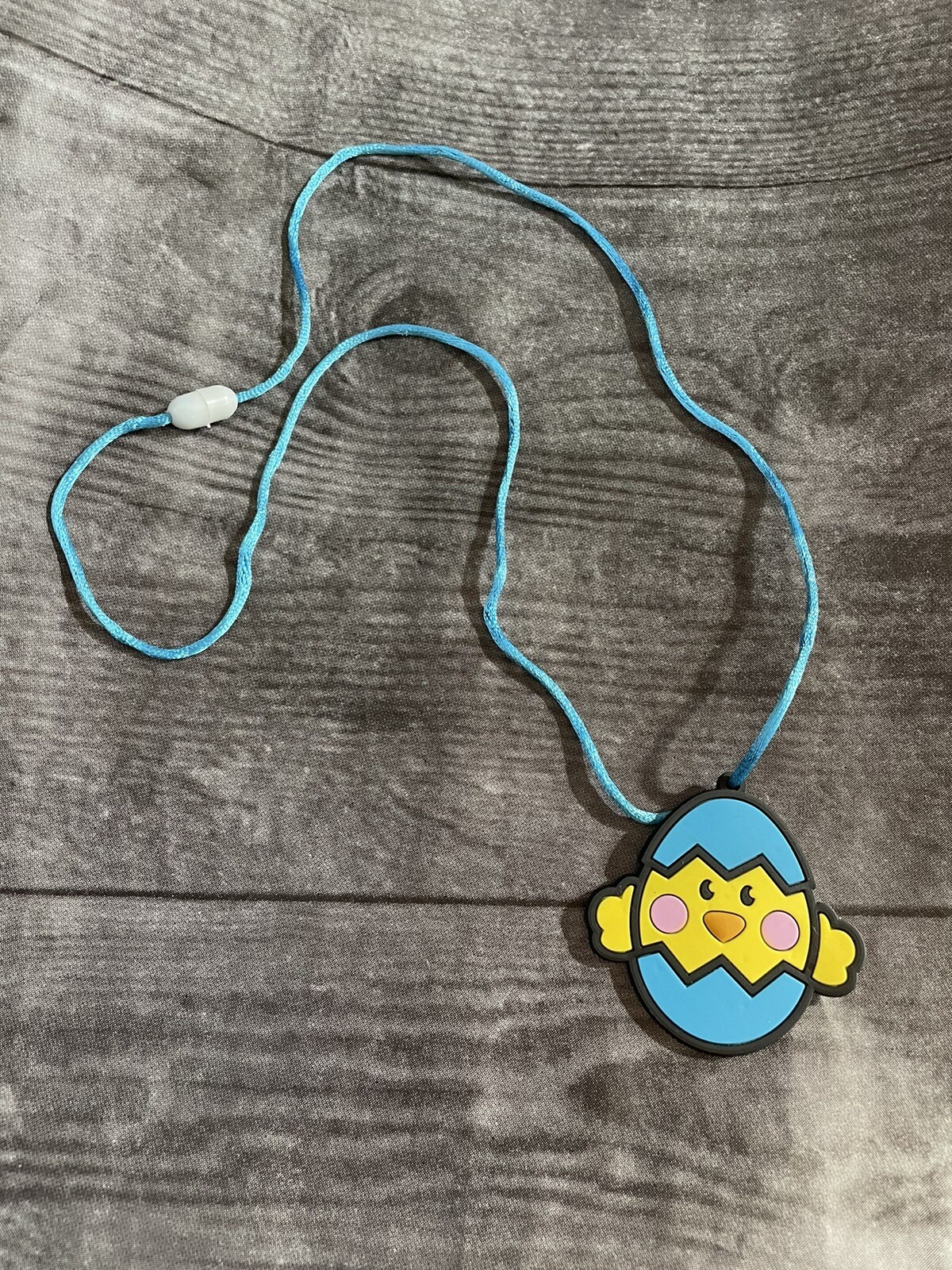 Easter Chick in Egg Rubber Necklace