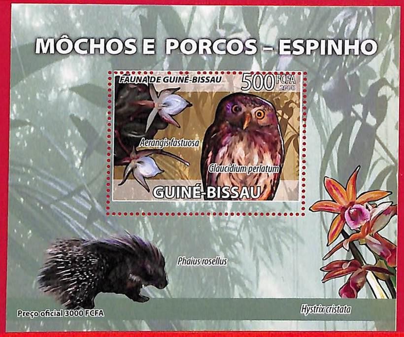 A5244 - GUINE-BISSAU - ERROR MISPERF Stamp Sheet - 2008  -- BIRDS Orchids