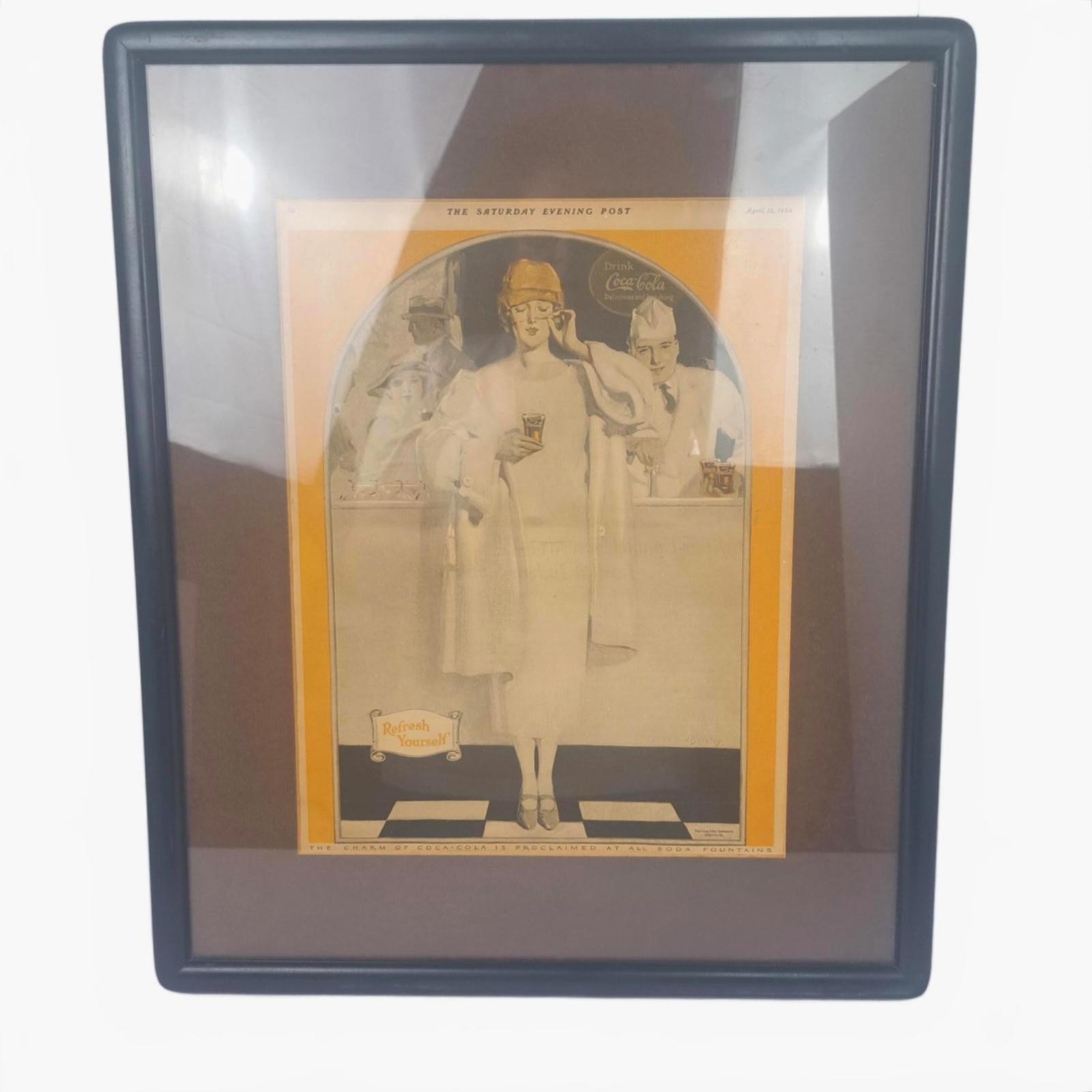 Coca-Cola soda fountain artwork McClelland Barclay 1924 magazine advertisement