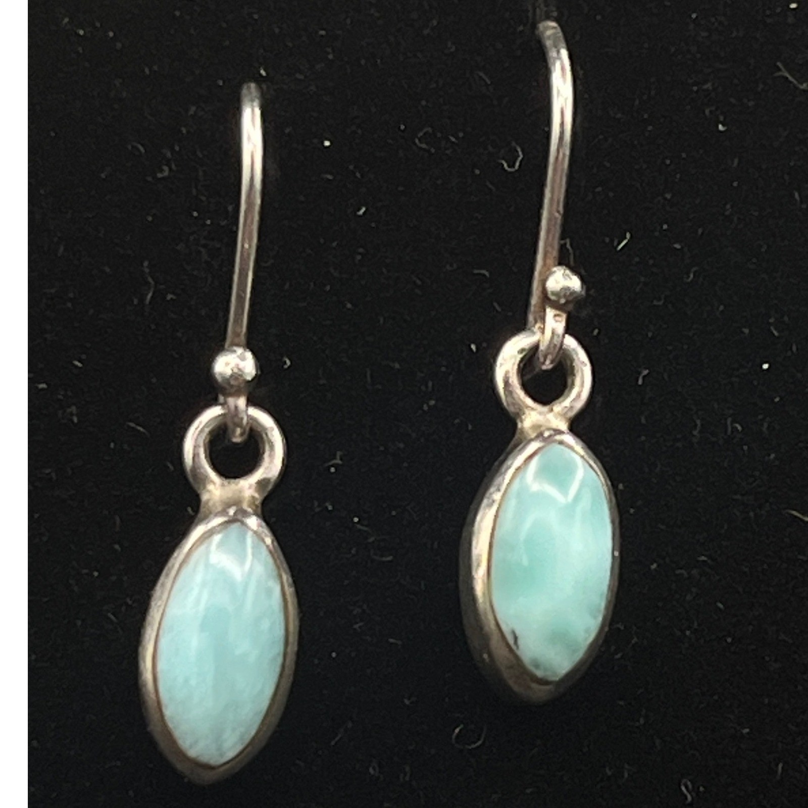 Handmade Larimar Earrings Marquise 925 Sterling Silver Dangles