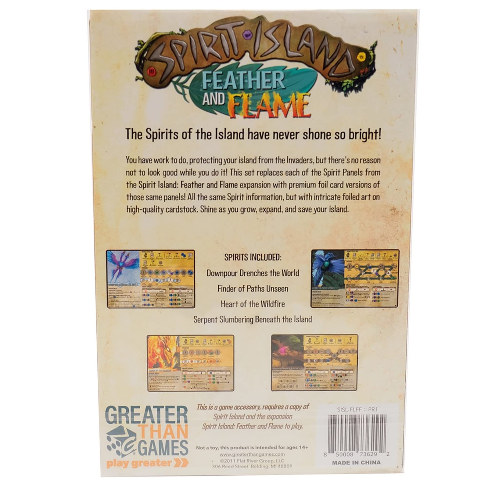 Greater Than Games Spirit Island Feather Flame Foil Panels Component