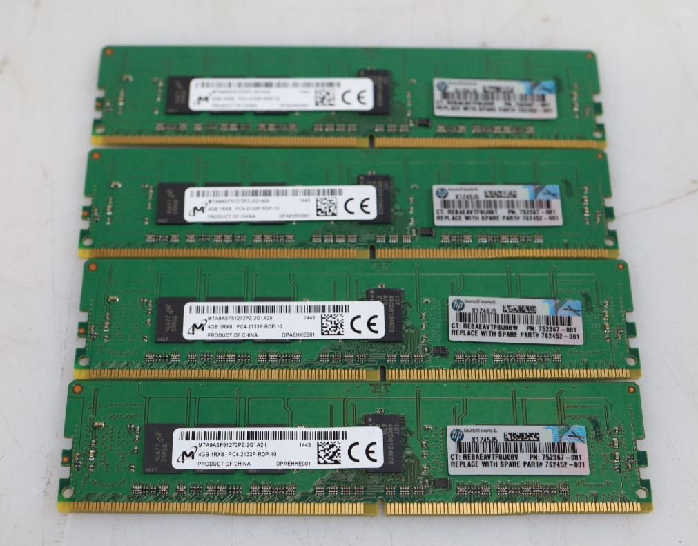 Lot 4x 4GB (16GB) Micron MTA9ASF51272PZ-2G1A2II PC4-2133P ECC Server Memory