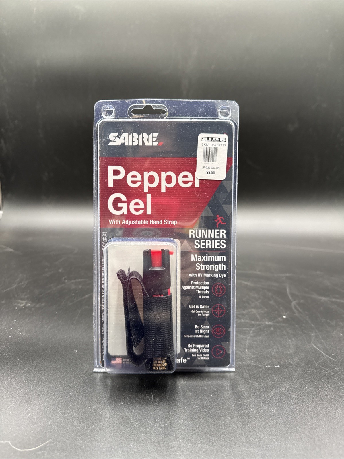 Sabre Red Jogger Runner Pepper Gel UV Spray .75oz Repellent Self Defense New