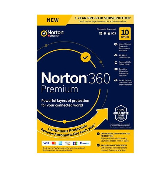 360 Premium Europe Key 1 Year 10 Devices 75GB Cloud Storage Email