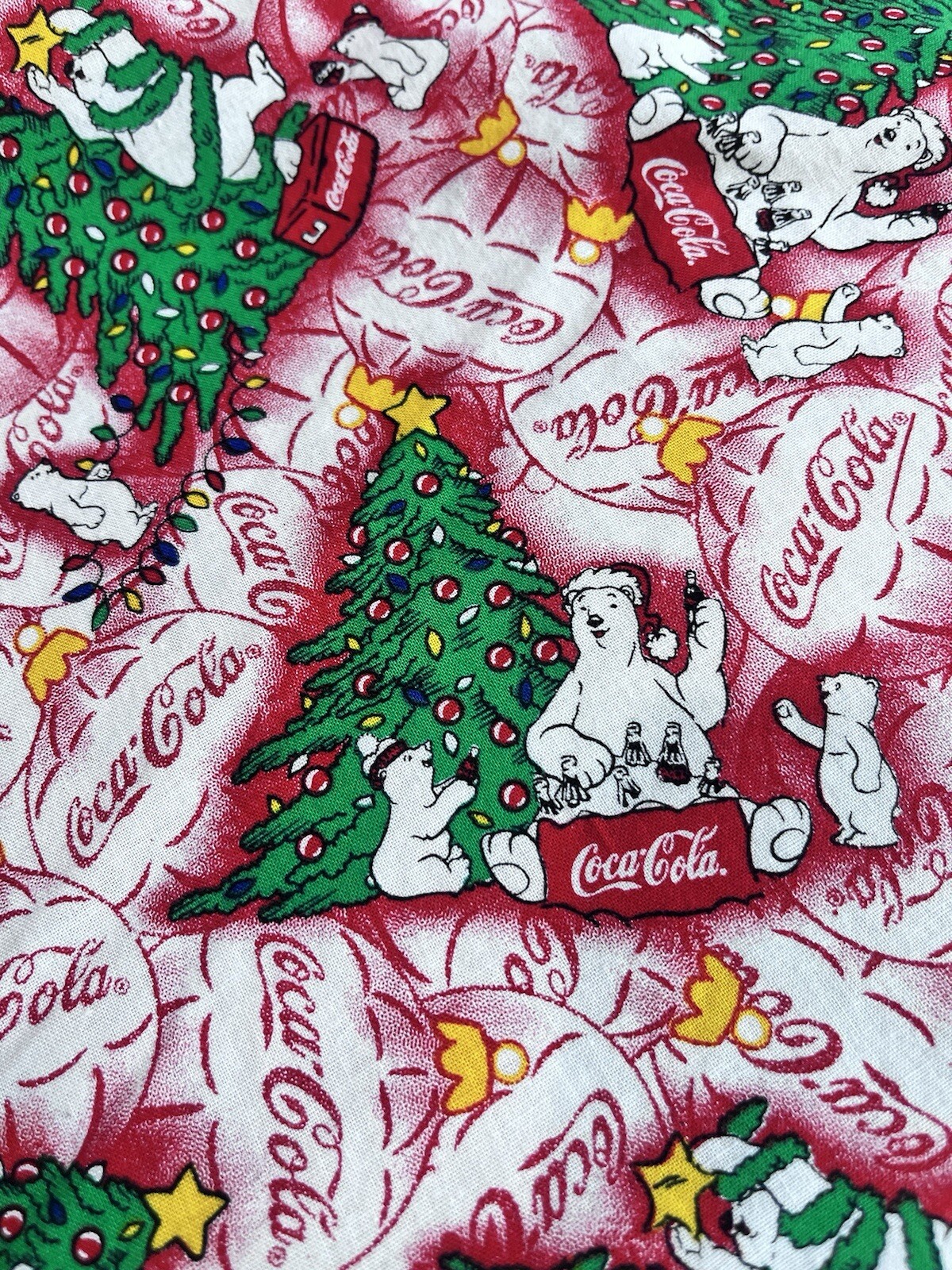Vintage Coca Cola Christmas Bear Handmade Blanket Unique Gift