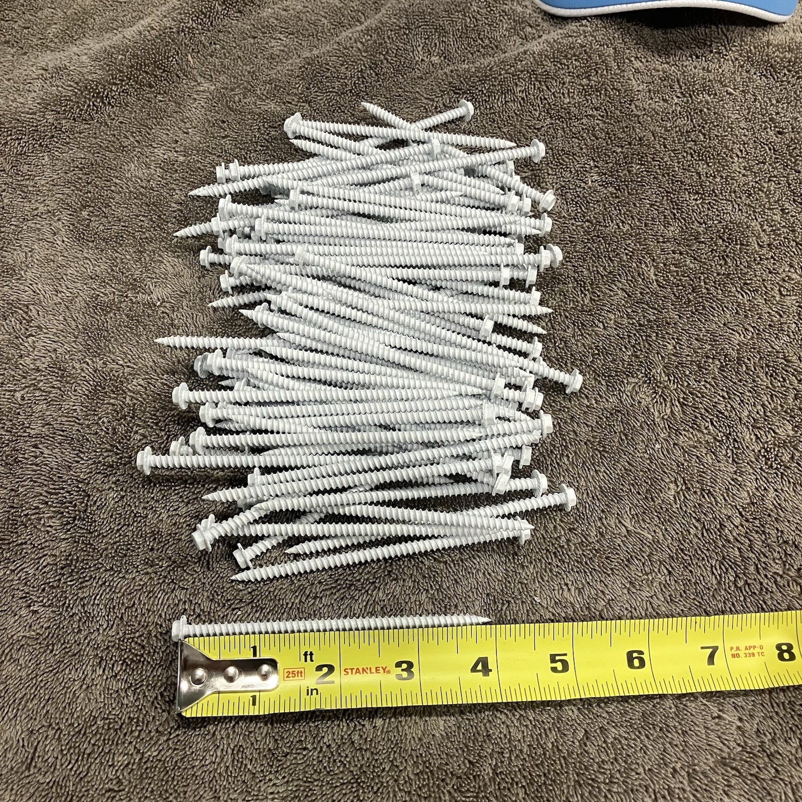 410 Stainless Steel Hex Head Sheet Metal Screws #10 x 4" Length, 100 pcs White