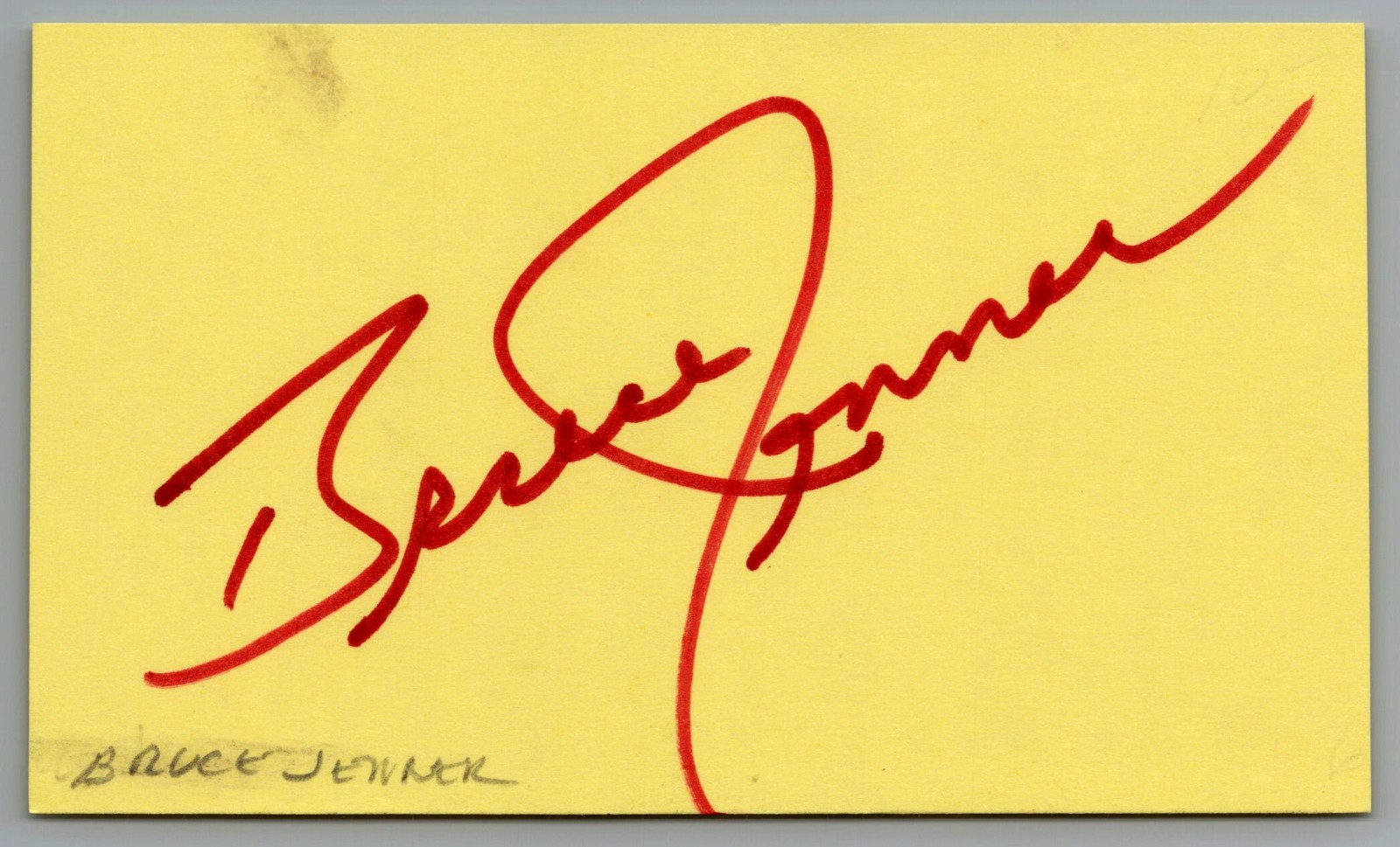 Bruce Jenner Signed 3x5 Index Card Olympic Track & Field Autographed
