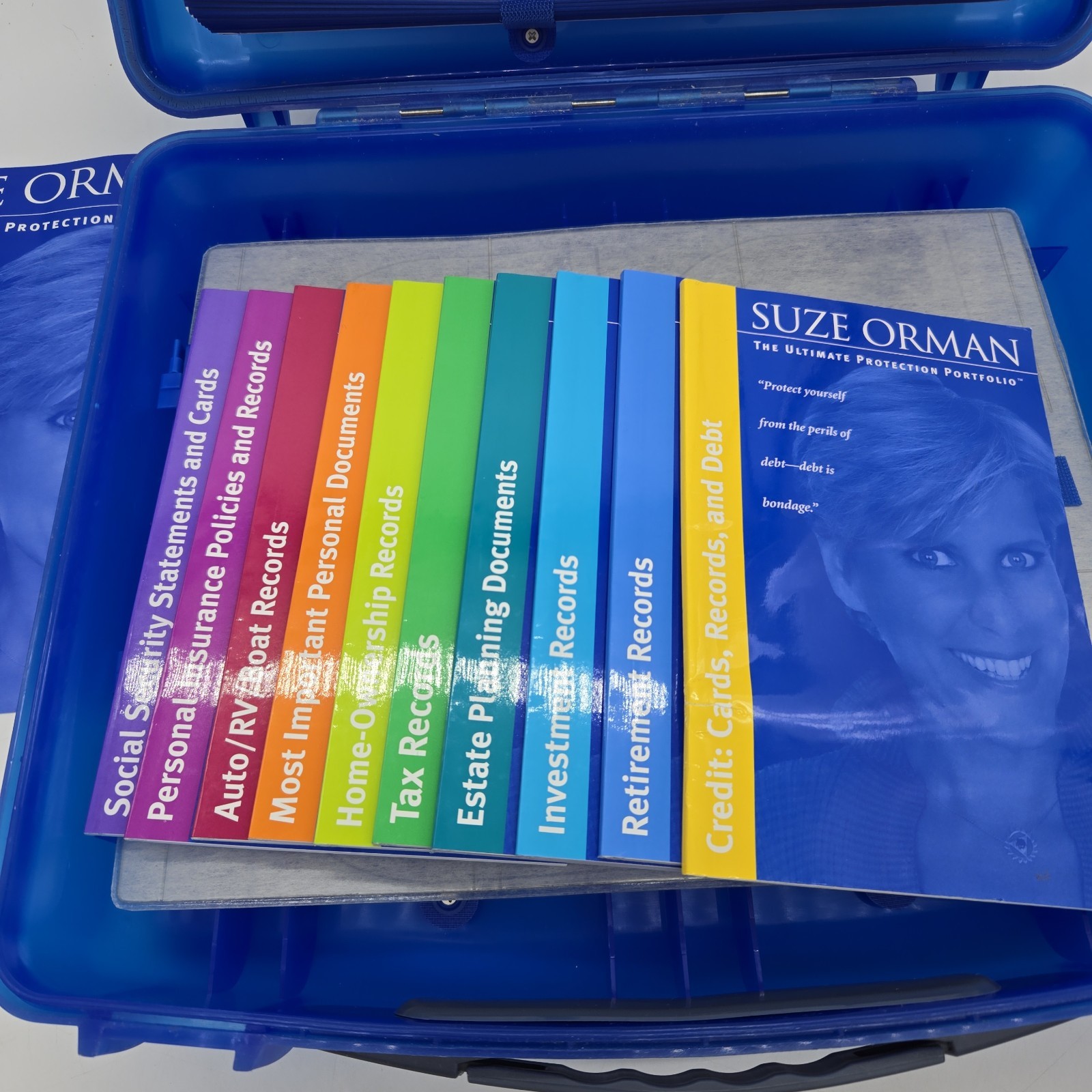 Suze Orman Protection Portfolio Financial Organizer Blue Case *READ*