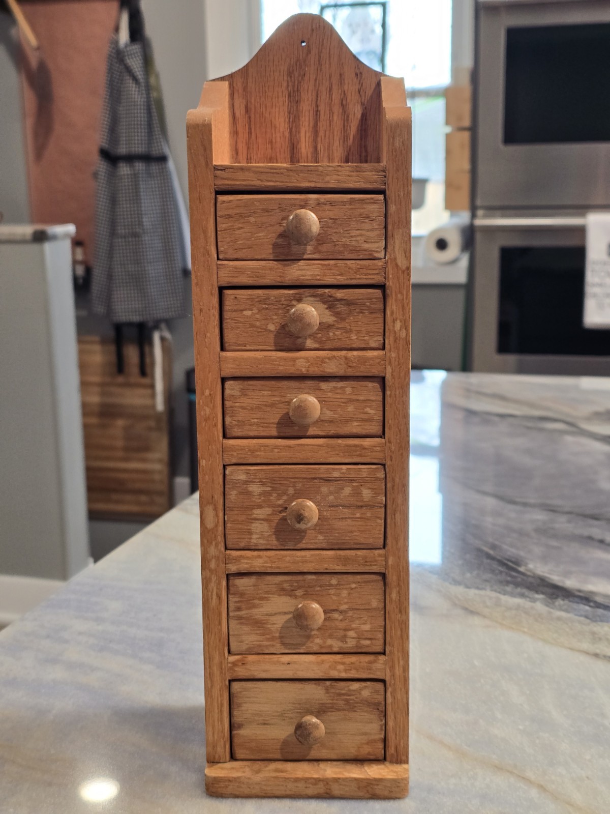 Vintage Wooden rustic Apothecary Spice craft Drawers Cabinet Wall Hanging Mexico