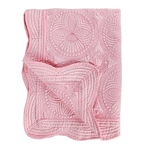 Toddlers and Baby Quilt Lightweight Blanket Embossed Cotton Quilt 4 Pink