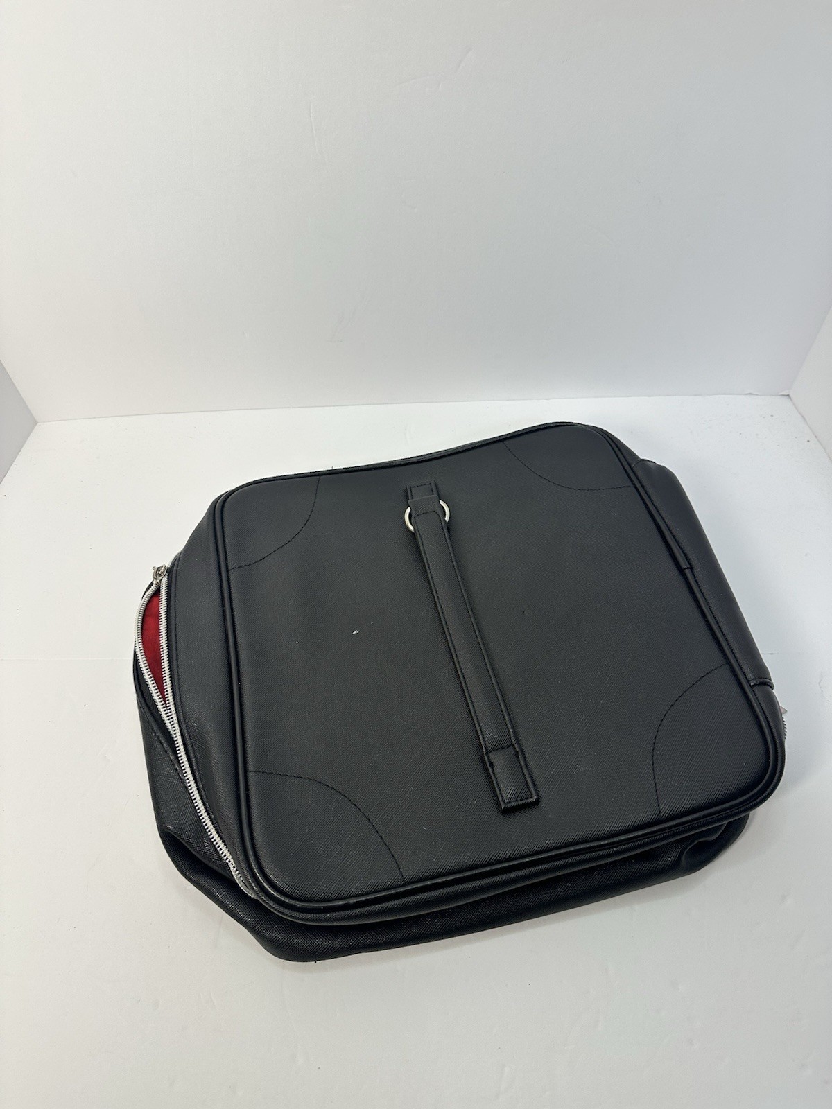 Lancome Paris Large Black Square Cosmetic Makeup Travel Bag TRAIN CASE