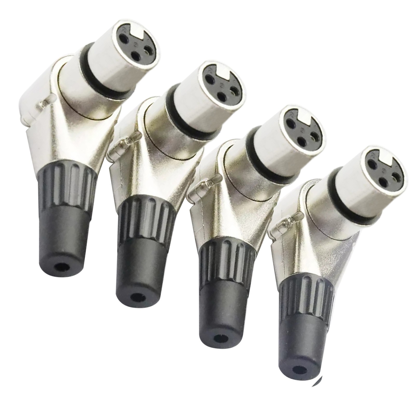 4Pcs Adjustable Right Angle 3 Pin XLR Female Connector Positions Adapter