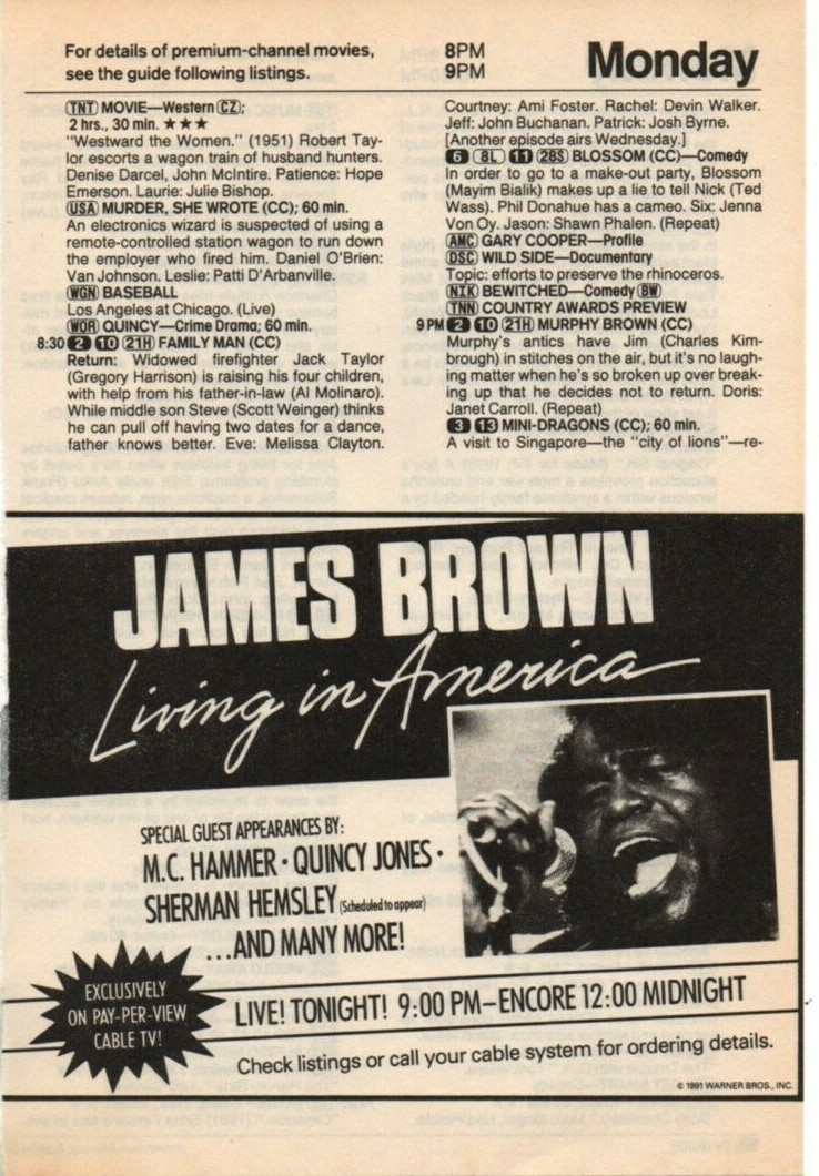 James Brown Living in America 1991 Picture Print Ad Clipping Page