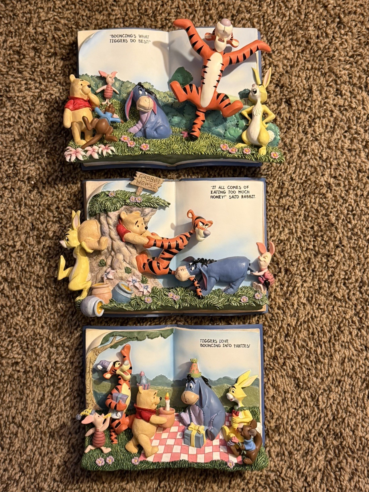 Set of 5 Winnie the Pooh Numbered Bradford Exchange "Book"  Wall Hangers