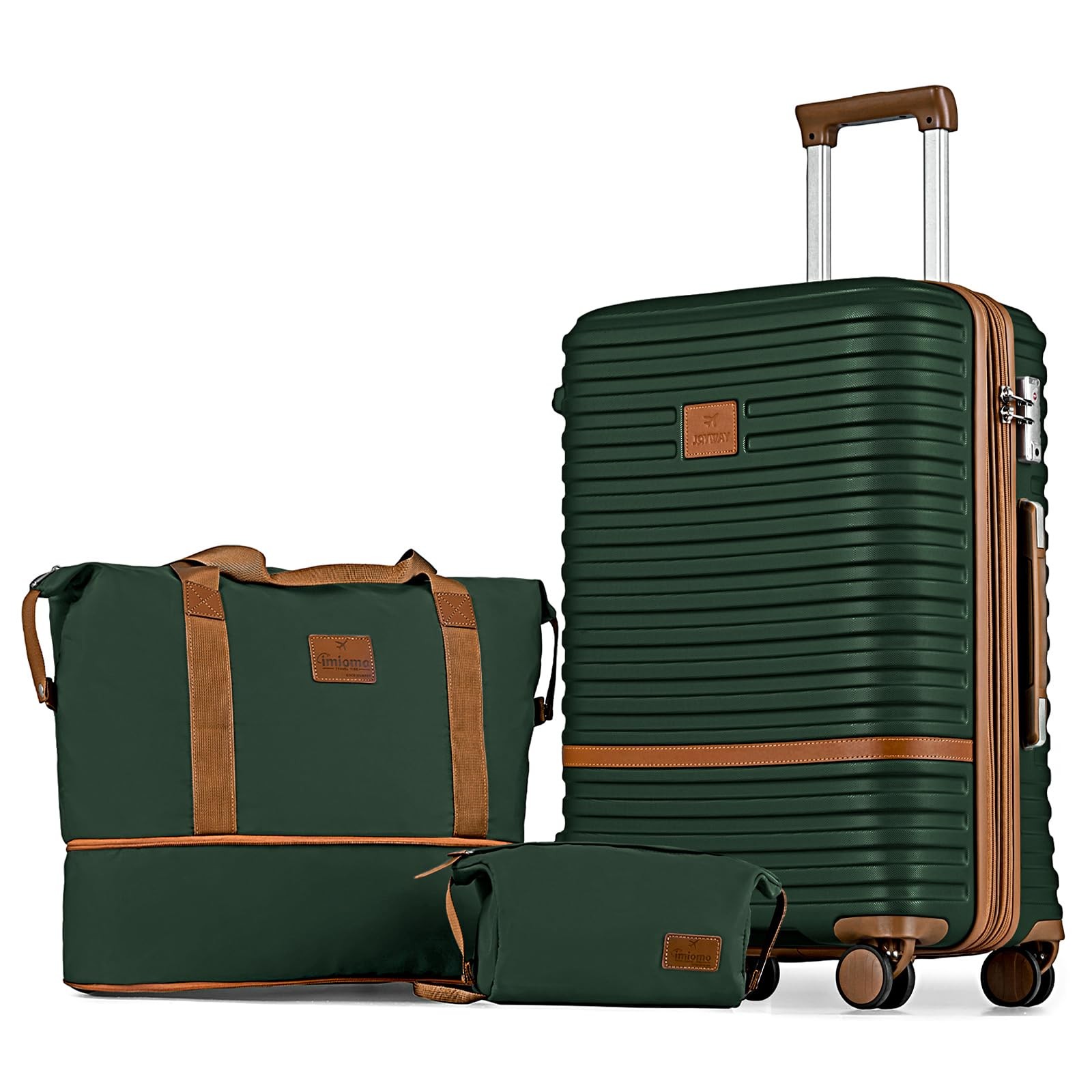 24 Inch Checked Luggage, Expandable Suitcase with Spinner Wheel, 3 Piece Hard...