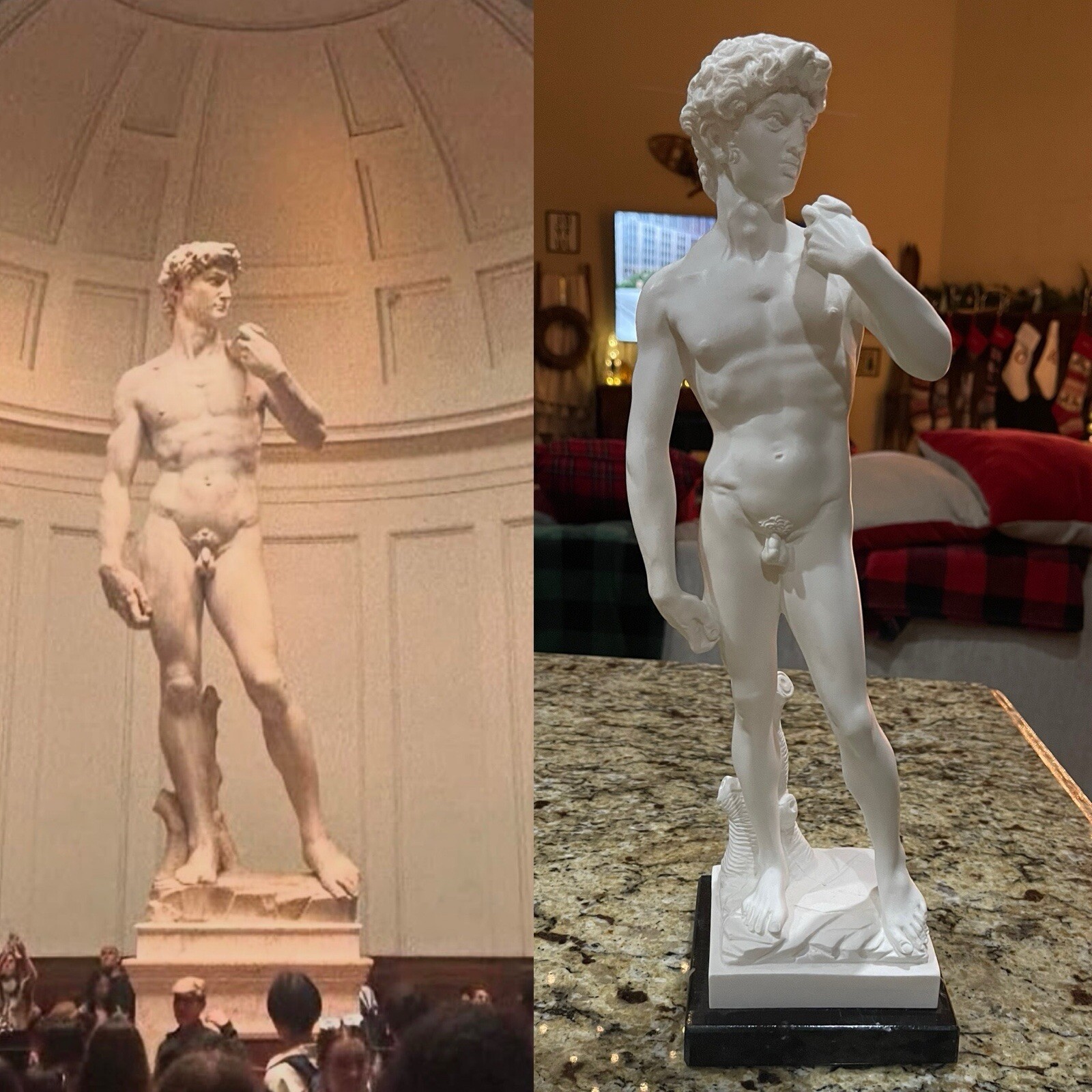 G Ruggeri Michelangelo Cast Marble Statue Of David ITALY 16”