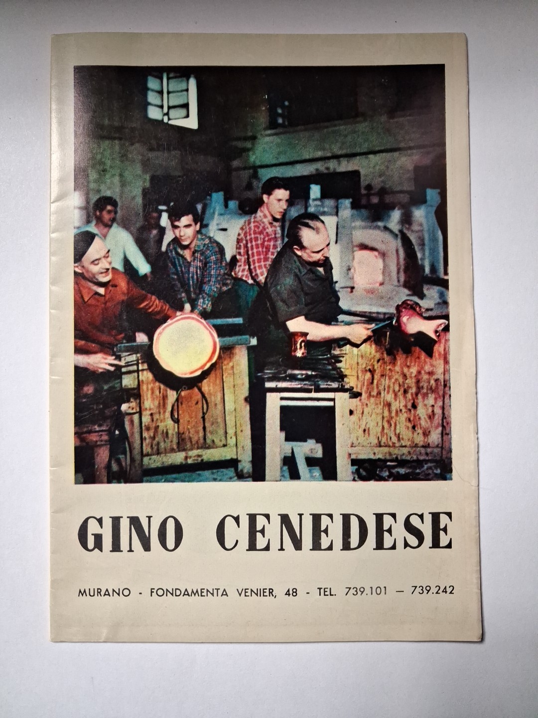 Vintage Gino Cenedese Murano Glass Venice Map Fold Out Brochure Advertising