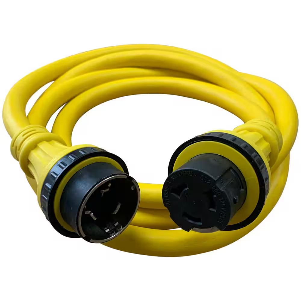 12 Ft. 6/4 50 Amp 125/250 Dual Voltage Marine Shore Power Extension Cord