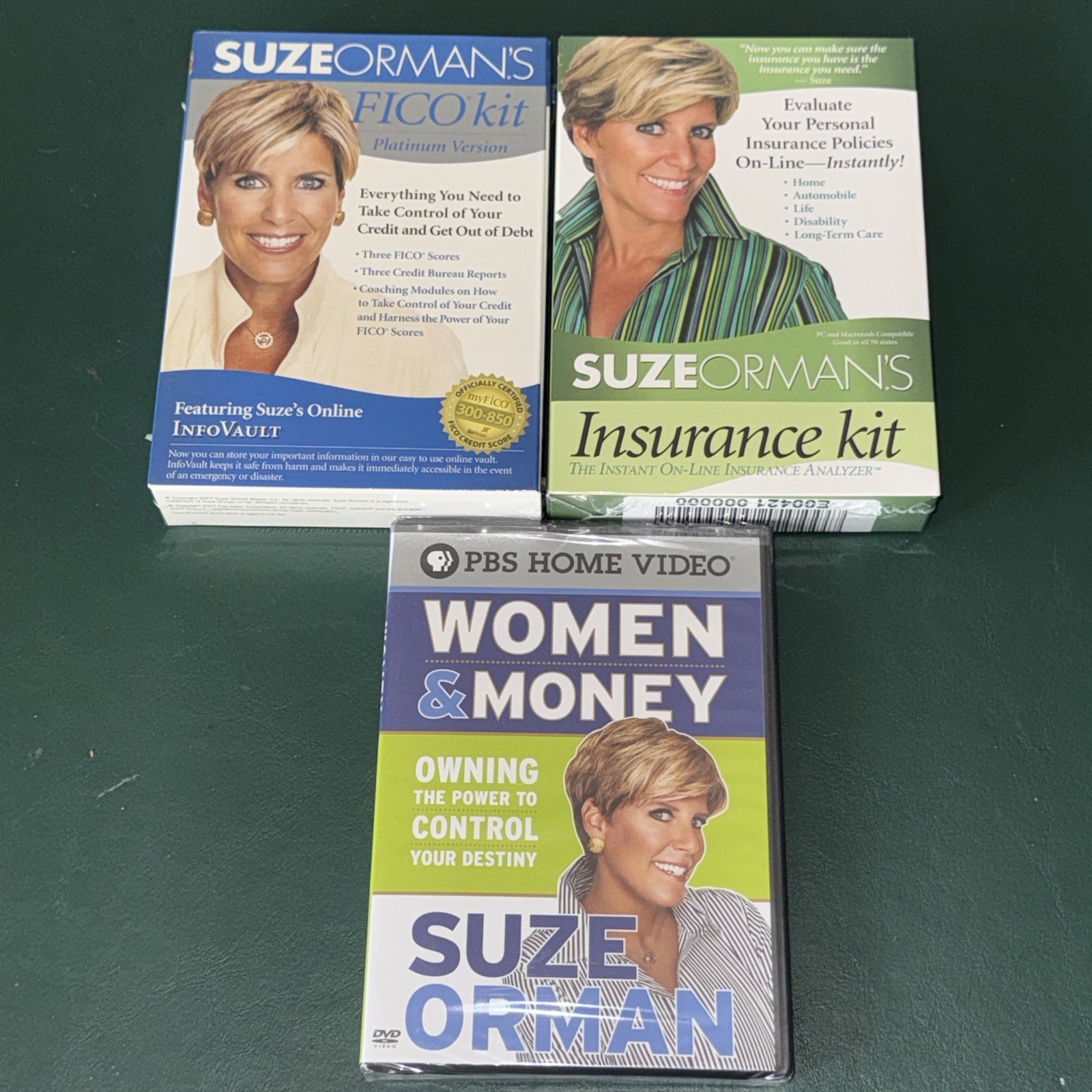 Suze Orman's Fico Platinum Version & Insurance Kits & Women Money DVD + CD/ROM