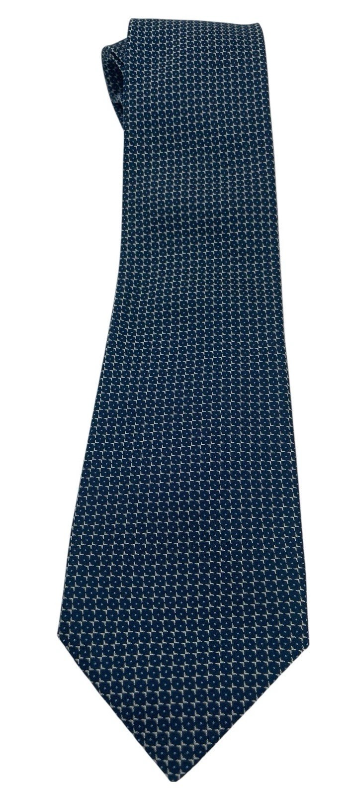 Hilditch & Key Tie Blue & Gold Squares Sz 3.5x59" Silk Mens Tie (TC24) NW/OTs