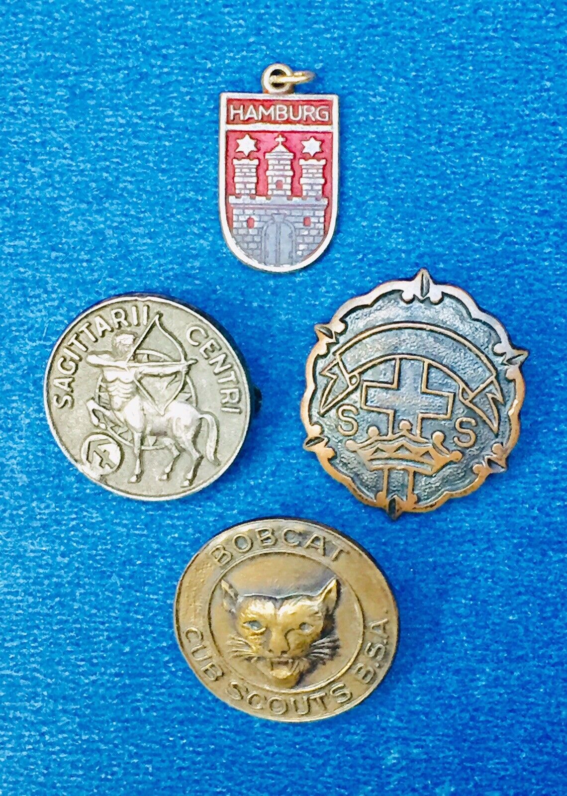 Assorted Collection Of 3 Collectible Pins & 1 Charm