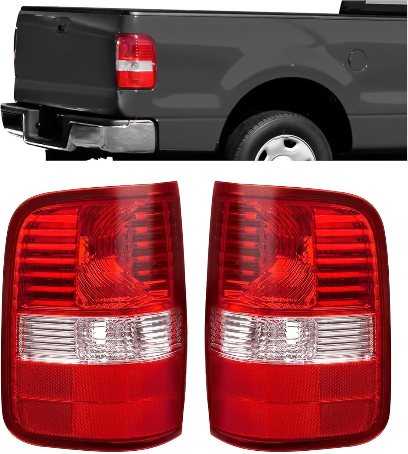 HECASA Pair Tail Light Compatible with 2004 2005 2006 2007 2008 Ford F-150