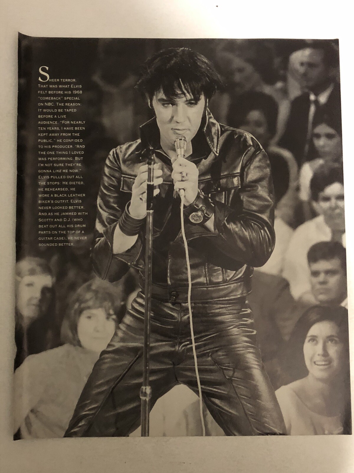 Elvis Presley Magazine Pinup Vintage Ephemera Elvis In Black Leather